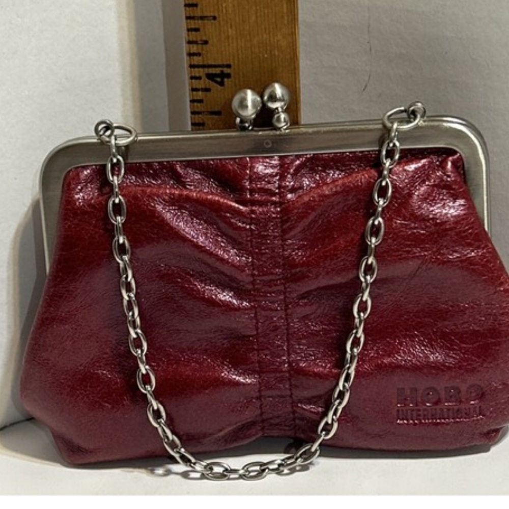 Y2K VINTAGE! NWT HOBO Red Leather Clutch Wristlet Wallet Minibag, Turquoise